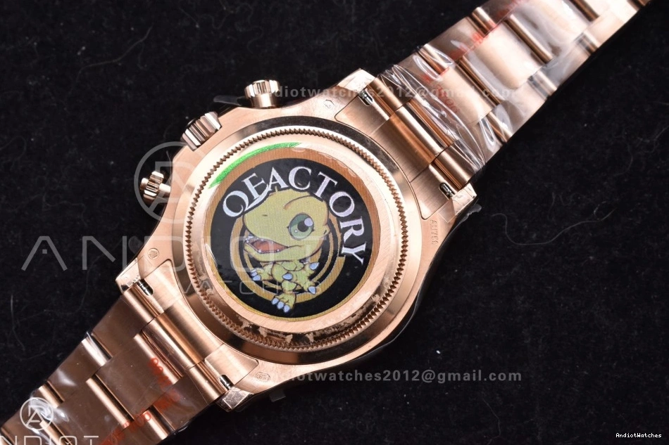 Daytona Best QF 783 126505 RG Edition on Braclet Black V 1:1 Breathable Diamonds RG SH4131 Dial 0816